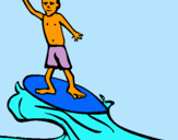 Dibuix Surfista pintat per montserrat