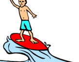 Dibuix Surfista pintat per erre
