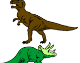 Dibuix Triceratops i tiranosaurios rex  pintat per laia
