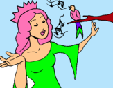 Dibuix Princesa cantant pintat per BETH