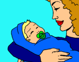 Dibuix Mare amb la seva nadó II pintat per MAR