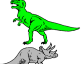 Dibuix Triceratops i tiranosaurios rex  pintat per POL D.