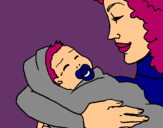 Dibuix Mare amb la seva nadó II pintat per ABRIL