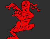 Dibuix Mòmia ballant  pintat per esther roig