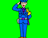 Dibuix Policia saludant pintat per mireia alvarez