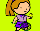 Dibuix Noia tennista pintat per Anna