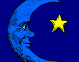 Dibuix Lluna i estrella pintat per roger