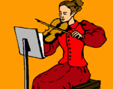Dibuix Dama violinista pintat per Anna S.