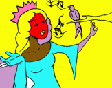 Dibuix Princesa cantant pintat per MIREIA