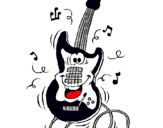 Dibuix Guitarra elèctrica pintat per laura mestre campama