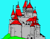 Dibuix Castell medieval pintat per castell mar