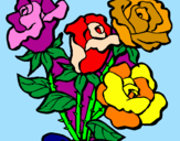 Dibuix Ram de roses pintat per carla