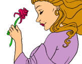 Dibuix Princesa amb una rosa pintat per eduard vilaseca.