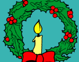 Dibuix Corona de nadal i una espelma pintat per Tux