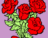 Dibuix Ram de roses pintat per lotte