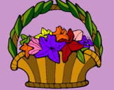 Dibuix Cistell amb flors 4 pintat per rilismi