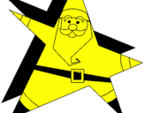 Dibuix Pare Noel en forma d'estrella  pintat per BERTA
