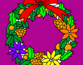 Dibuix Corona de flors nadalenca  pintat per LAIA