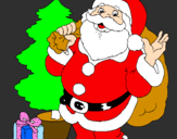 Dibuix Santa Claus i un arbre de nadal  pintat per AINOHA