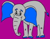 Dibuix Elefant feliç pintat per Lucia Oliva Morales  