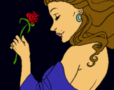 Dibuix Princesa amb una rosa pintat per AINIKI