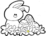 Dibuix Conillet de Pasqua pintat per iolanda