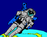 Dibuix Astronauta en l'espai pintat per mireia