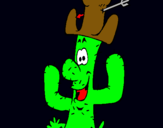 Dibuix Cactus amb barret  pintat per mariona  muñoz