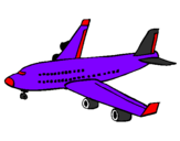 Dibuix Avió de passatgers  pintat per amine