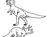 Dibuix Triceratops i tiranosaurios rex  pintat per aina  ginestet