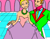 Dibuix Princesa i príncep en el ball reial pintat per lolabeneite