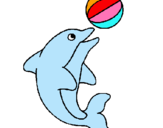 Dibuix Dofí jugant amb una pilota pintat per ana