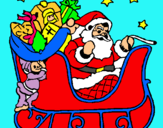 Dibuix Pare Noel en el seu trineu  pintat per eric  bertolin gasso