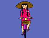 Dibuix Xina amb bicicleta pintat per victoria .r