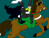 Dibuix Cavaller a cavall pintat per Ricard Mayol Borrell