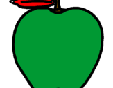 Dibuix poma pintat per damià