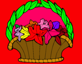 Dibuix Cistell amb flors 4 pintat per judith.