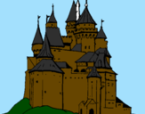 Dibuix Castell medieval pintat per pau