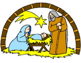Dibuix Pessebre de nadal  pintat per maria antonia