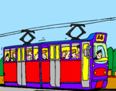 Dibuix Tramvia amb passatgers  pintat per u-4