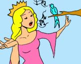 Dibuix Princesa cantant pintat per Lauralin