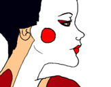 Dibuix Perfil geisha pintat per veronica