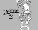 Dibuix Madagascar 2 Manson i Phil pintat per BLAI