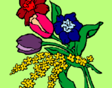 Dibuix Ram de flors pintat per MARGA