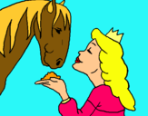 Dibuix Princesa i cavall pintat per gal.la