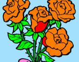 Dibuix Ram de roses pintat per anna