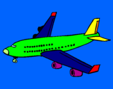 Dibuix Avió de passatgers  pintat per joan