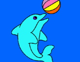 Dibuix Dofí jugant amb una pilota pintat per carla   tello