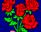 Dibuix Ram de roses pintat per RAMÓN