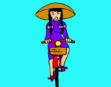 Dibuix Xina amb bicicleta pintat per Lauralin